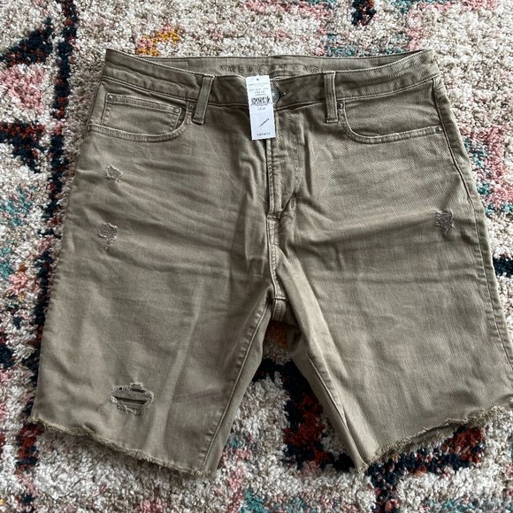 American Eagle Other - American Eagle Jean Cut-off Shorts 34 waist Tan/Grey NWT
